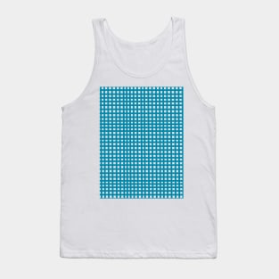 Blue mesh grid square lines pattern Tank Top